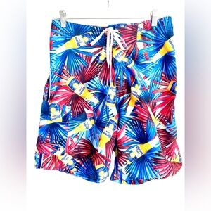 Corona Board Shorts 30 Men’s Palm Leaf Tie Front